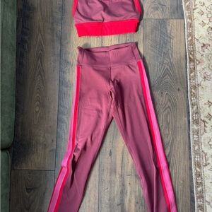 Women's Red and Pink Activewear Set